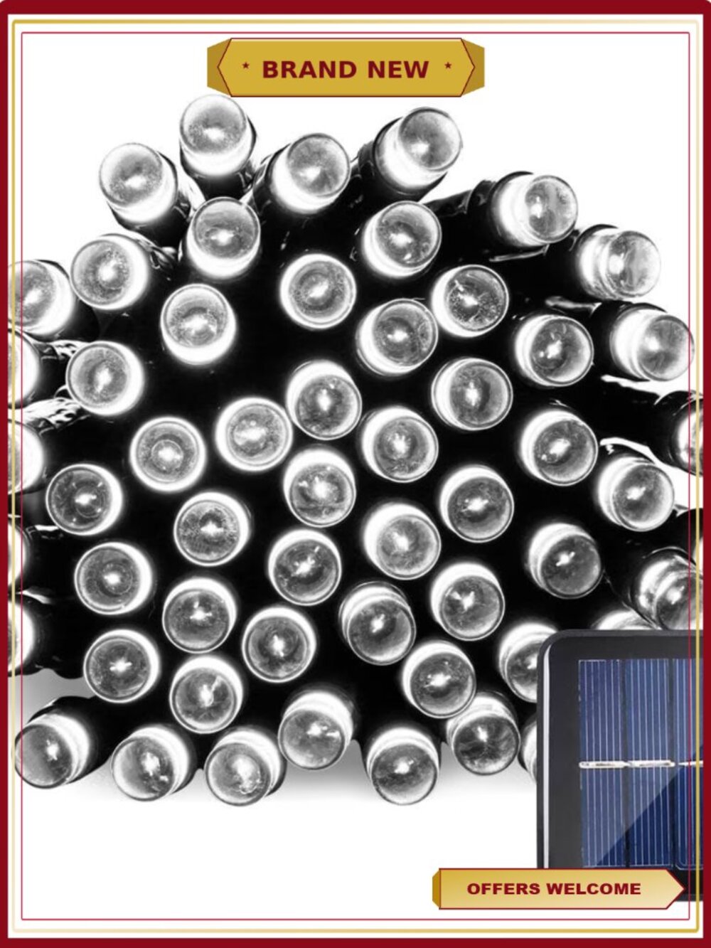 Solar String Lights 39ft 100 LED Outdoor Waterproof 8 Modes Fairy Lights